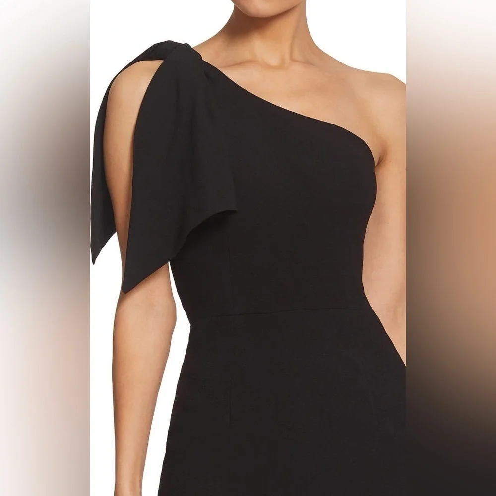 Dress The Population Tiffany One-Shoulder Midi Dress in Black Size Medium NWT - Picture 3 of 16